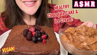 ASMR The BEST Vegan Chocolate CAKE amp Ice Cream  ASMR MUKBANG [upl. by Los]