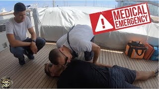 MEDICAL EMERGENCY DRILL ONBOARD A SUPER YACHT Captains Vlog 82 [upl. by Remlap]