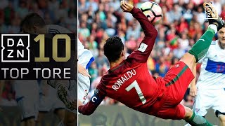 Top10 WMQualiGala mit Cristiano Ronaldo Isco und Co  Top 10 Tore  WMQuali  DAZN [upl. by Zacek]