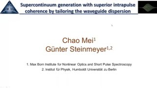 PD08 Supercontinuum generation with superior intrapulsecoherence in dispersiontailored waveguides [upl. by Anola753]