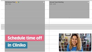 Cliniko quick tip schedule time off [upl. by Paley]