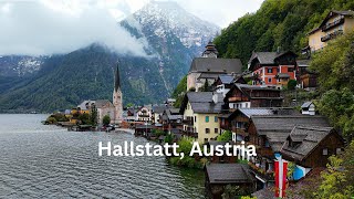 Hallstatt Austria 🇦🇹 Rainy Walking Tour  Most Beautiful Village 4K Video [upl. by Orihakat]