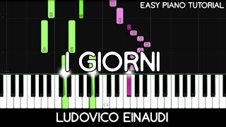 Ludovico Einaudi  I Giorni Easy Piano Tutorial [upl. by Akimit]