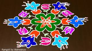 Amazing Margazhi Kolam 15 X 8 for Pongal Festival  Sankranthi Dhanurmasam Muggulu Rangoli Designs [upl. by Arley]