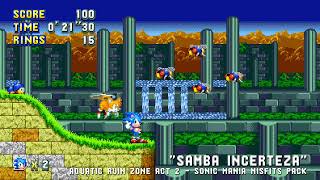 Aquatic Ruin Zone Act 2  Sonic Mania Misfits Pack Sonic 13 Version [upl. by Tjon439]