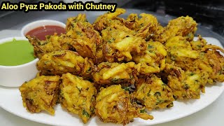 आलू प्याज के टेस्टी कुरकुरे पकोड़े और हरी चटनी  Crispy Aloo Pyaz Pakoda  Aloo Bhajiya  Chef Ashok [upl. by Adnouqal209]