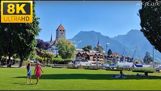 8K  SPIEZ  a Beautiful Village of Switzerland • Summer Walking Tour • 8K HDR Video [upl. by Asilehc458]