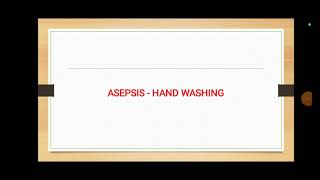 Lecture 1 Asepsis amp Hand washing [upl. by Samaria]