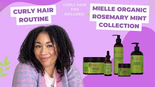 Curly Hair Routine  Mielle Organics Rosemary and Mint Collection [upl. by Holzman557]