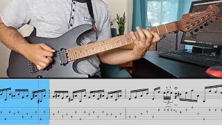 Neo Classical Exercise guitar lesson with tabs  Harley Benton Fusion III HT Roasted SBK [upl. by Nakeber950]