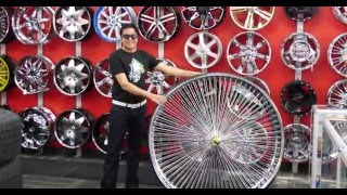 BIG FUNNY WHEEL WORLDS BIGGEST 50 INCH RIM 50 INCH WIRE WHEELS BIG BIG RIMS DONKS WHIPS RIDES [upl. by Johny]