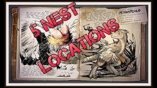 Ark Valguero  FIVE Deinonychus Nest Locations [upl. by Aninaig]