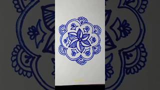 quotBeautiful Mandala Style Rangoli Design on Paper  Easy amp Rangoli Artquot art shortsfeed rangoli [upl. by Neerol]