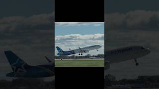 Air Transat CF Montreal Livery A321 NEO Takeoff Montreal planespotting aviation airbus airplanes [upl. by Ymaj574]