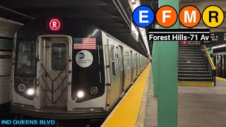 🅩 IND Queens Boulevard Line EF Exp amp MR Lcl Trains  Forest Hills71 Av [upl. by Areek230]