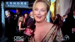 Meryl Streep Oscars 2012 Interview  I was happy shocked happy shocked [upl. by Jacy]