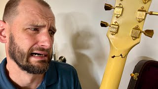 Disaster Strikes 1974 Gibson Les Paul Custom White Headstock Break [upl. by Adnical217]