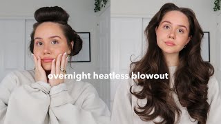 OVERNIGHT HEATLESS BLOWOUT TUTORIAL [upl. by Galven]