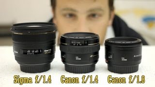 50mm lens battle Sigma f14 Canon f14 Canon f18 [upl. by Naujaj]