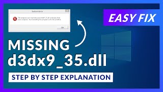 d3dx935dll Missing Error  How to Fix  2 Fixes  2021 [upl. by Aniad]