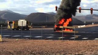 Republic services garbage truck on fire Cactus and Rainbow [upl. by Lydell]