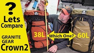 Granite Gear Backpacking Crown2 60L or 38L Backpack Comparison [upl. by Atirabrab]