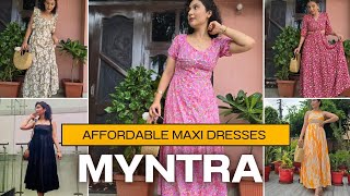 Myntra Affordable Dress Haul  Trendy Maxi Dress haul  Tryon haul  Style By Preeti [upl. by Ivy30]