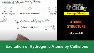 Class 12 Physics  Atomic Structure  44 Excitation of Hydrogenic Atoms by Collisions  JEE amp NEET [upl. by Nilorac48]