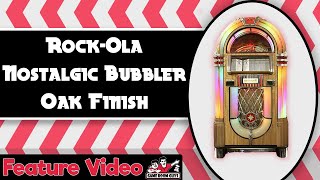 RockOla Nostalgic Bubbler Jukebox in Oak Finish  Game Room Guys [upl. by Oicram319]