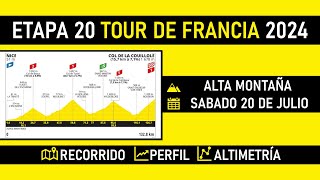 Etapa 20 TOUR de FRANCIA 2024 Recorrido Perfil y Altimetría [upl. by Rizan681]