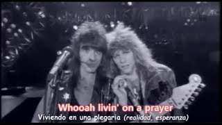 Bon Jovi  Livin On A Prayer Lyrics y Subtitulos en Español Official Video [upl. by Hadwin609]