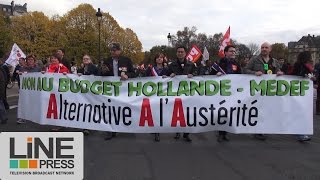 Manifestation contre laustérité  Paris  France 15 novembre 2014 [upl. by Ahsiri977]