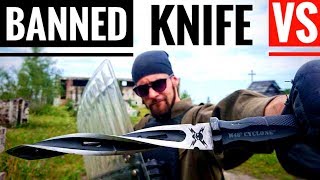 BANNED KNIFE M48 Cyclone VS Riot Shield Kevlar Vest Extreme Penetration Test [upl. by Ludwig]