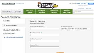 GoDaddy com Password Reset Tutorial [upl. by Drida]