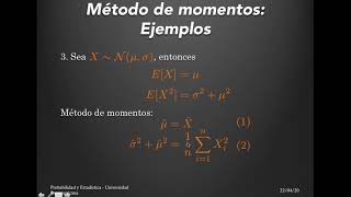 701P Estimación de Parámetros Método de Momentos [upl. by Adnilim]