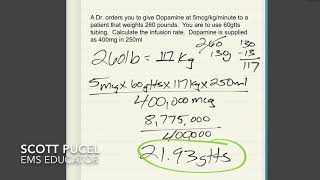 Dopamine Drip Calculation [upl. by Ozkum]