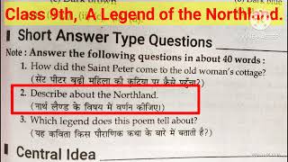 Class 9th A Legend of the Northland Short Answer Type Questions [upl. by Yelsnya]