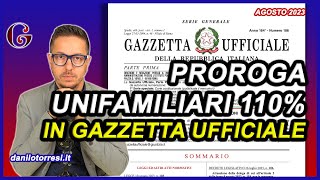 PROROGA SUPERBONUS unifamiliari 110 in Gazzetta Ufficiale DL 1042023 [upl. by Lorenzo]