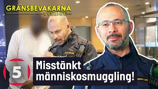 Misstänkt människosmuggling när resenär inte kan uppvisa pass  Gränsbevakarna Sverige  Kanal 5 [upl. by Griz]