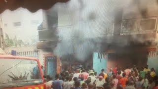 CÃ´te divoire Incendie dans un immeuble Ã Yopougon Sideci [upl. by Ardnaiek72]