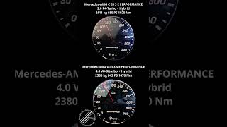 MercedesAMG GT 63 S E PERFORMANCE 843 PS vs MercedesAMG C 63 S E PERFORMANCE 680 PS 0200 kmh [upl. by Odarbil]