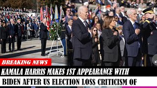 Kamala Harris Makes 1St Appearance With Biden After Us Election Loss Criticism Of [upl. by Horn]