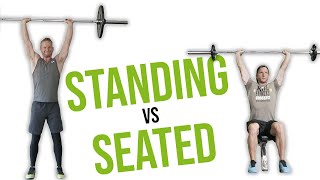 Standing Shoulder Press vs Seated Shoulder Press WHICH IS BETTER  LiveLeanTV [upl. by Pillsbury485]