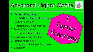 11 Partial Fractions 1  Distinct Linear Factors – Advanced Higher Maths Lessons MrThomasMaths SQA [upl. by Drawd]