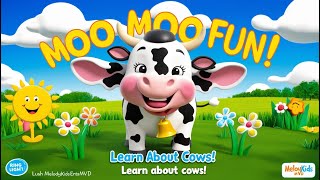 Moo Moo Fun 🐄 Learn About Cows  Kids Song amp Nursery Rhyme  MelodyKidsMVD [upl. by Eikcin108]