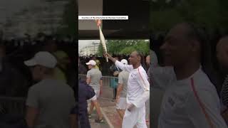 🥇 Snoop Dogg carries Olympic torch to Paris Olympics  shorts [upl. by Nilya]