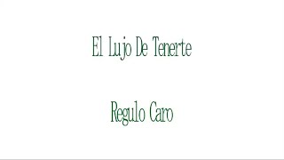 Karaoke  El Lujo De Tenerte  Regulo Caro [upl. by Llewsor495]