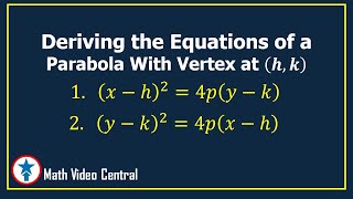 Deriving the Equations of a Parabola with Vertex at hk  PreCalculus  Math Video Central [upl. by Thebazile]