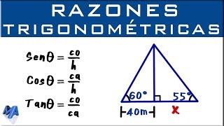 Razones trigonométricas  Aplicación con dos triángulos  Ejemplo 1 [upl. by Morganica]