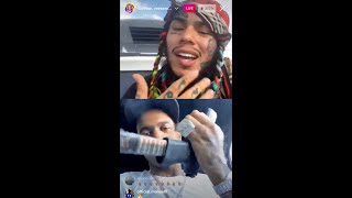 6IX9INE  live in instagram and fight with others ZAZA 2021 [upl. by Nrev98]